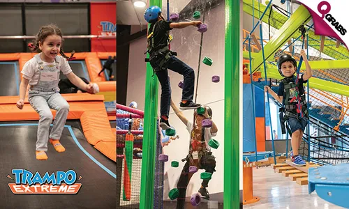 Fun Climbing + Sky Trail at Trampo Extreme!